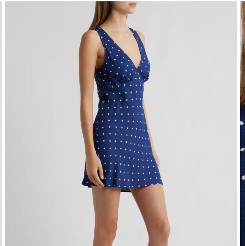 Reformation Calix Polka Dot Mini Dress M - Picture 3 of 8